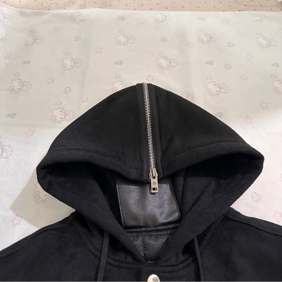 Givenchy Hooded Leather Baseball Jacket, Black - Picture 5 of 8